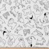 Printed Cotton BARLEY White / Black
